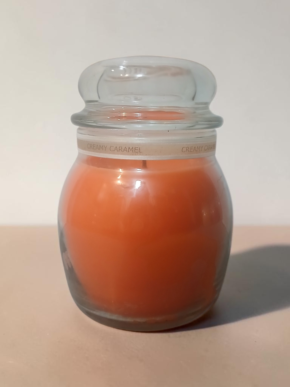 White Barn Creamy Caramel Orange Glass Jar Candle